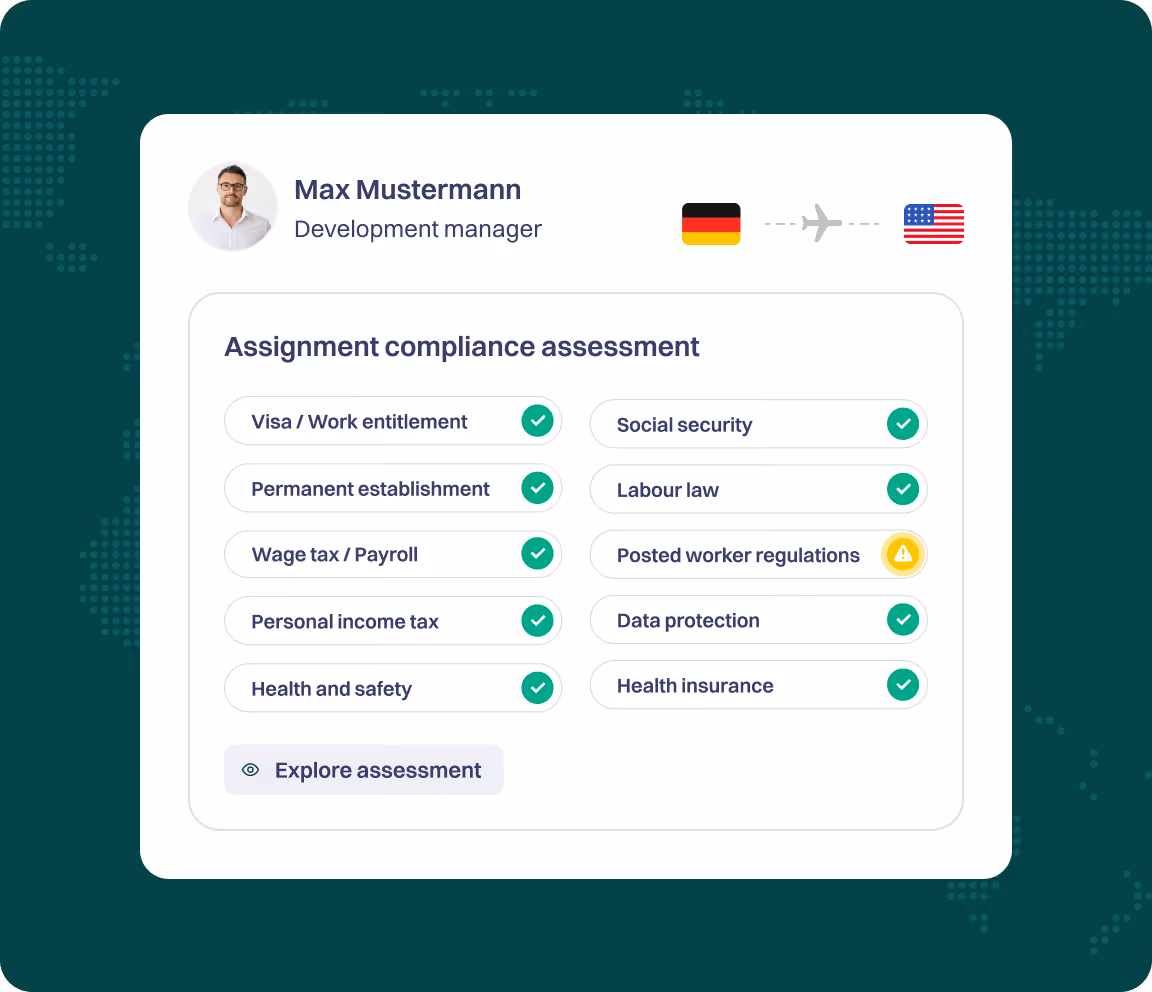 Risk assessment of WorkFlex global compliance engine