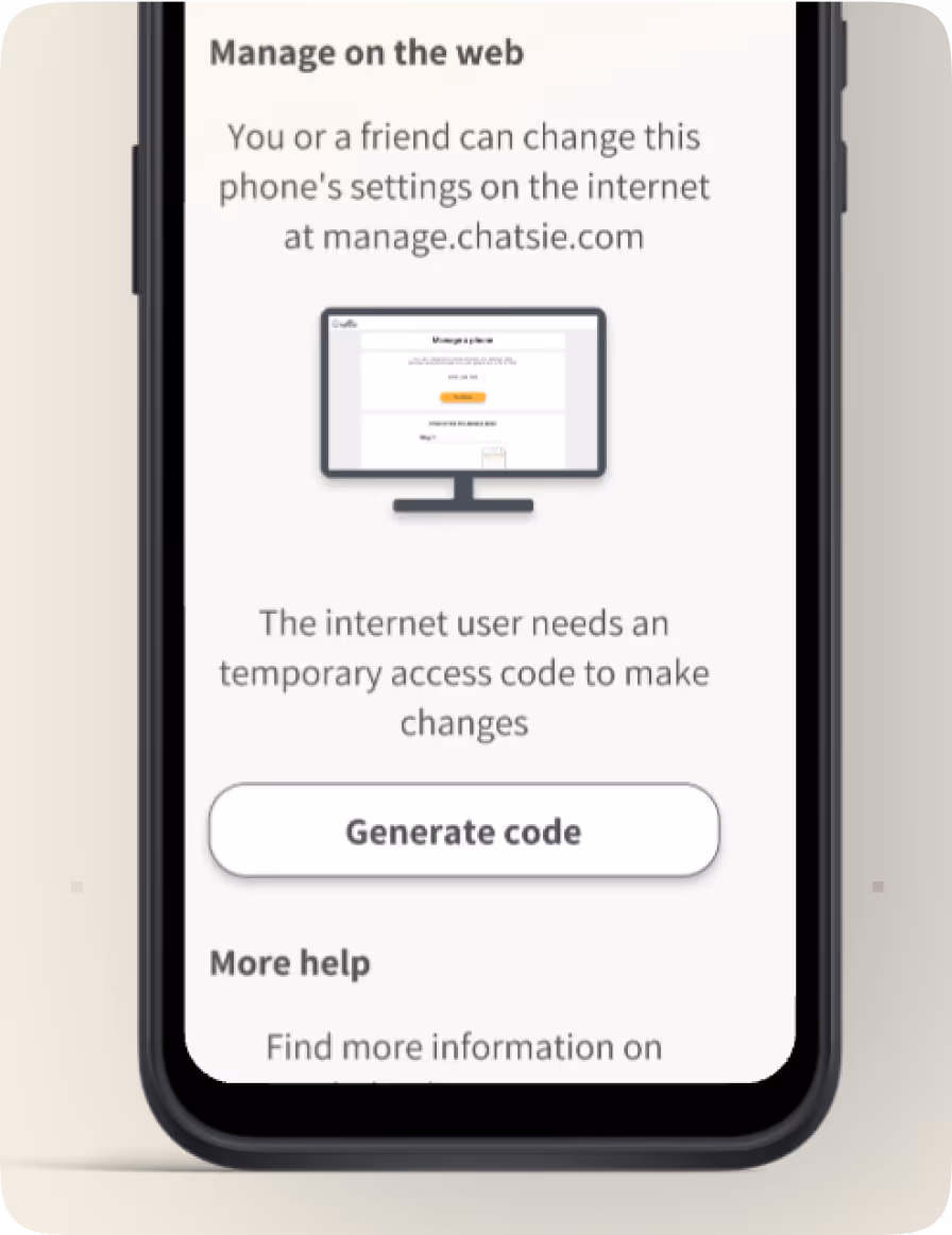 Chatsie phone remote support feature