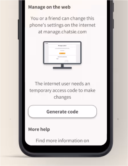 manage phone on web chatsie