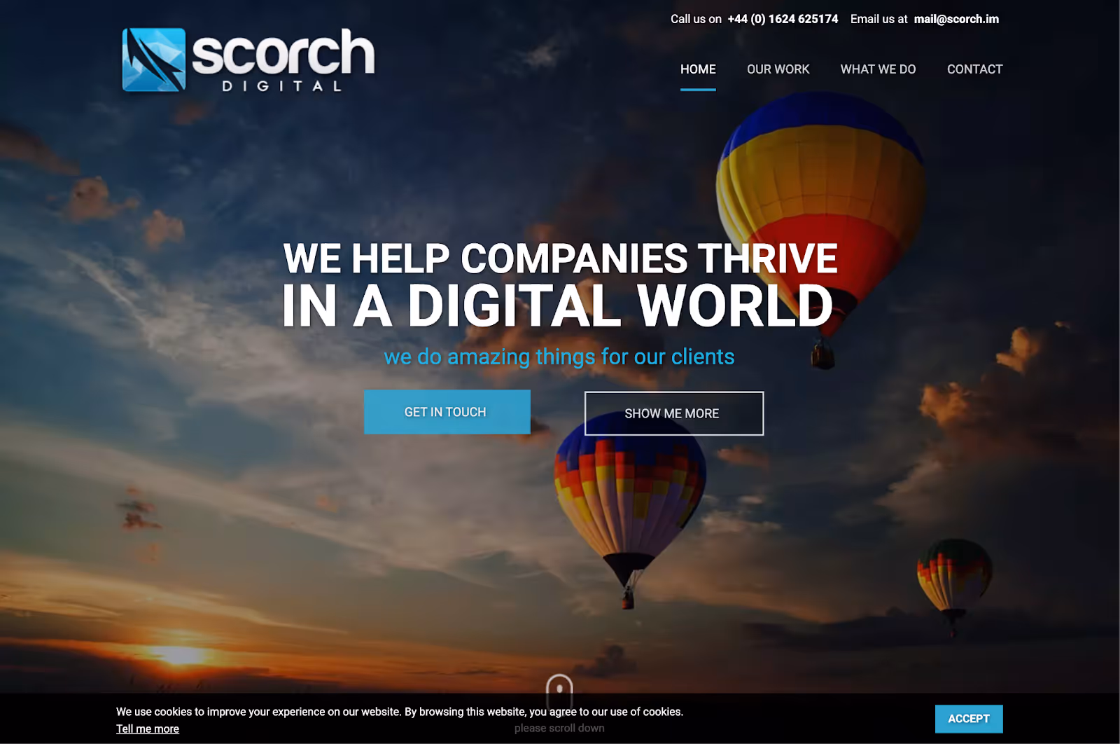 Screenshot of the Scorch website