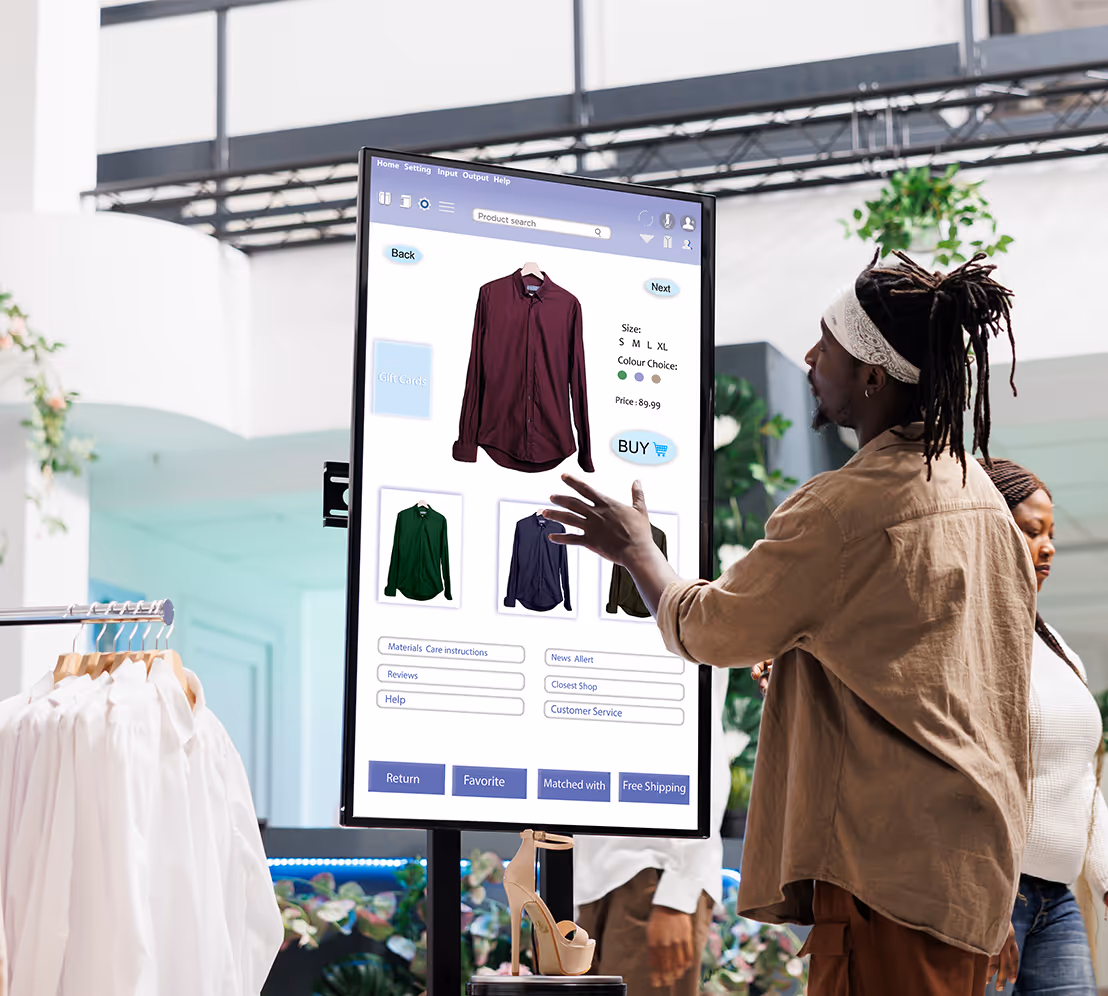 Touchscreen digital signage.