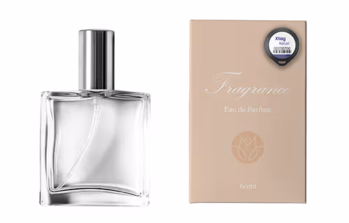 Perfume with wireless sensor attached.