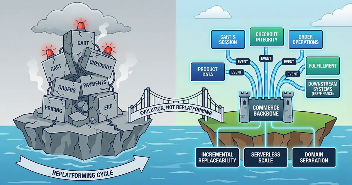 Why commerce platforms keep breaking, and what a different architecture actually looks like