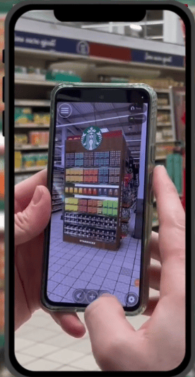 Vue réalité augmentée d'une tête de gondole