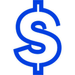 White dollar sign icon centered on a solid purple background.
