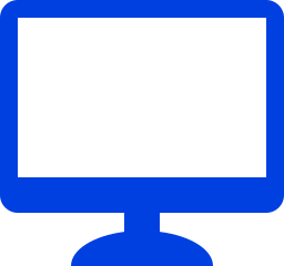 Purple square with a white computer monitor icon containing a line graph on the screen.