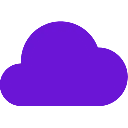 Simple purple cloud icon on a transparent background.