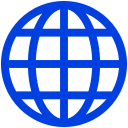 White shield with a blue cross, plus, and an eye symbol inside on a blue background.