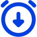 Blue cloud icon with a downward arrow symbolizing download or data transfer.