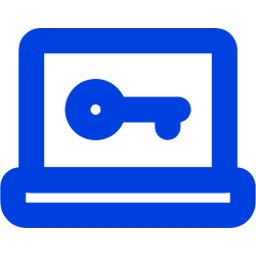 Blue square icon with three horizontal white lines stacked vertically.