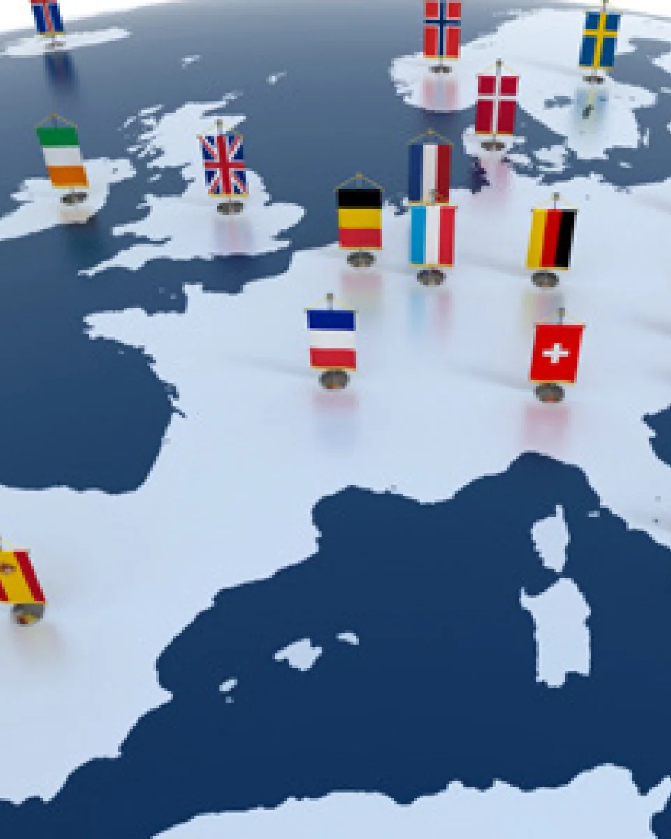 a map of the world with a lot of flags on it