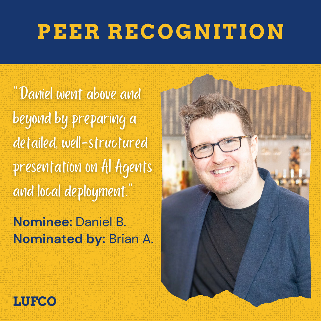 Peer Recognition - Daniel B