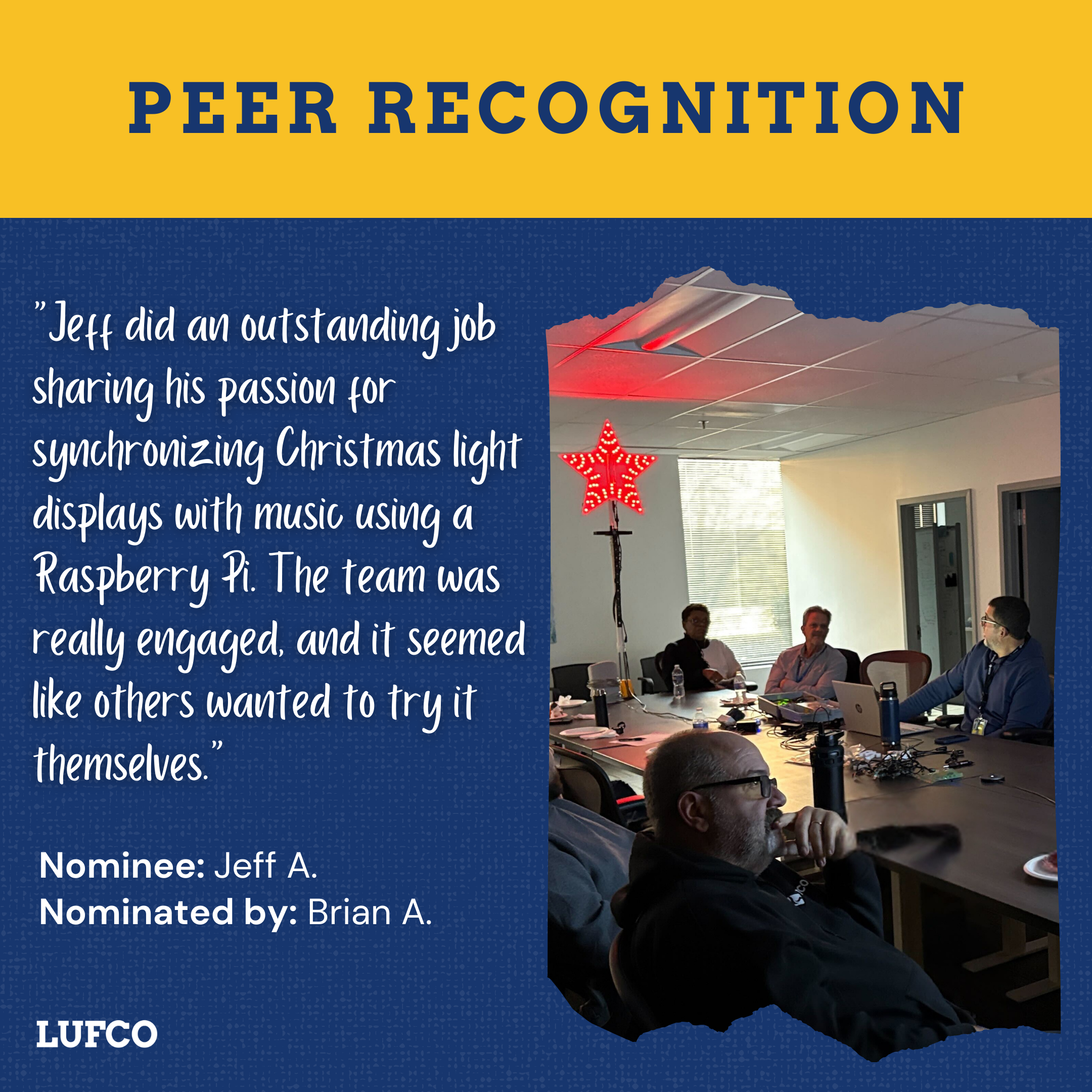 Peer Recognition Jeff
