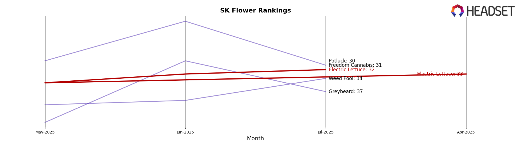 Electric Lettuce market ranking for SK Flower