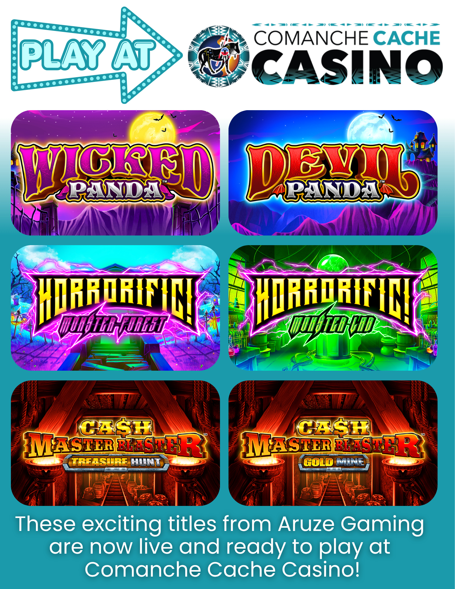 These exciting titles from Aruze Gaming are now live and ready to play at Comanche Cache Casino!
