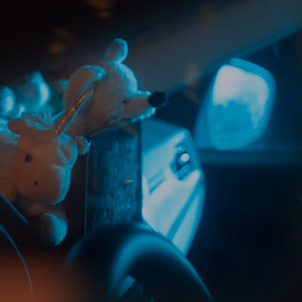 Image of a child's toys in a car