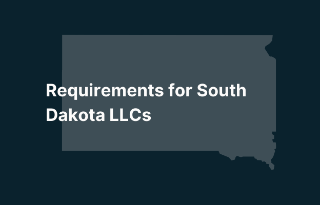 South Dakota map with LLC requirements title overlay