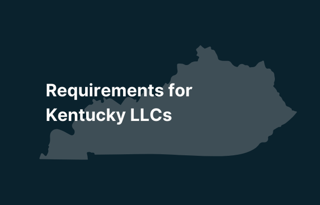 Kentucky map with LLC requirements title overlay