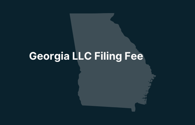 Georgia state map with LLC filing fee title