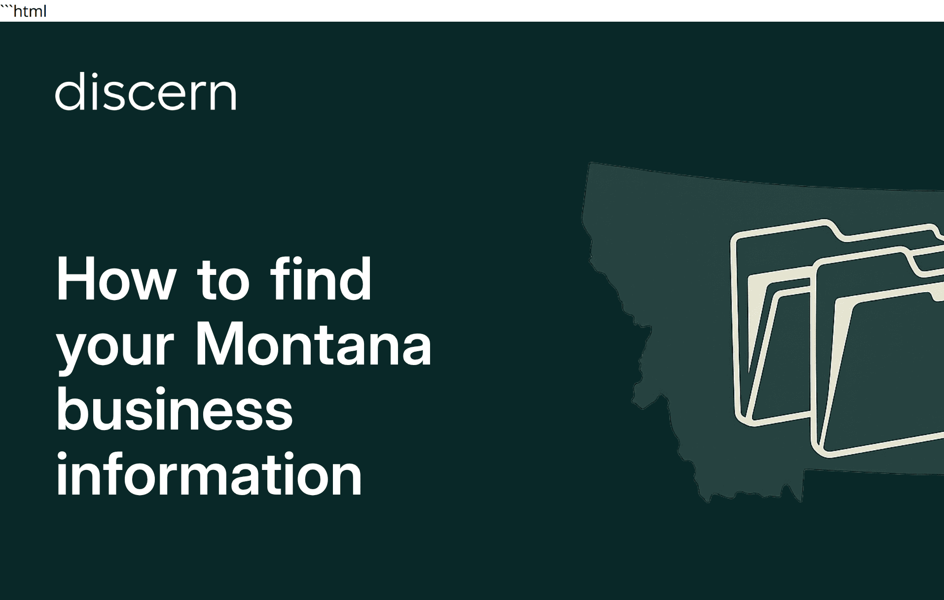 Guide to finding Montana business information with state outline and folder icons