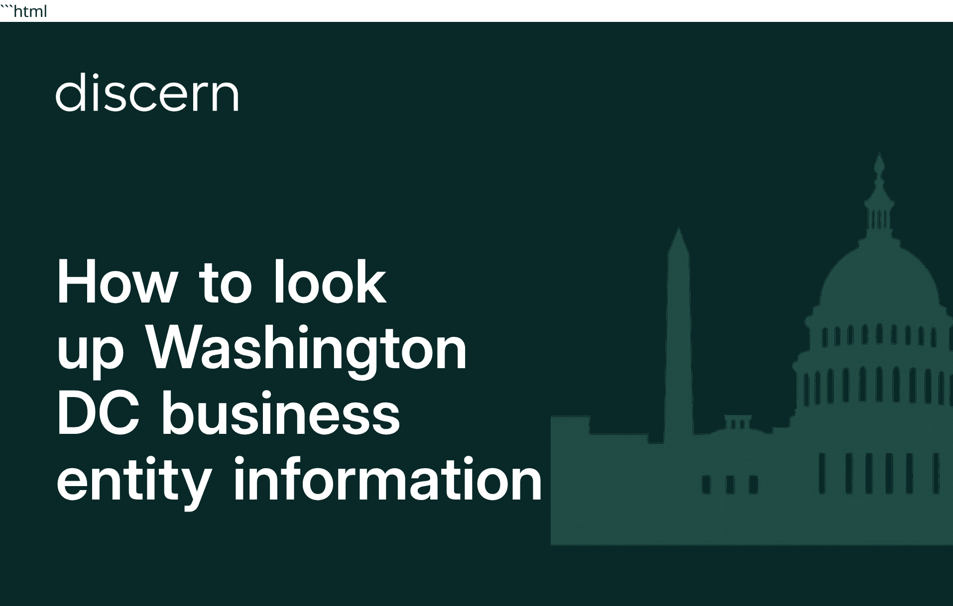 Guide: Look up Washington DC business entity information