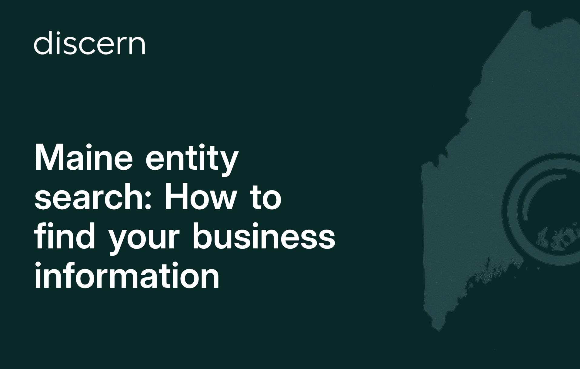 Maine entity search with state map and magnifying glass