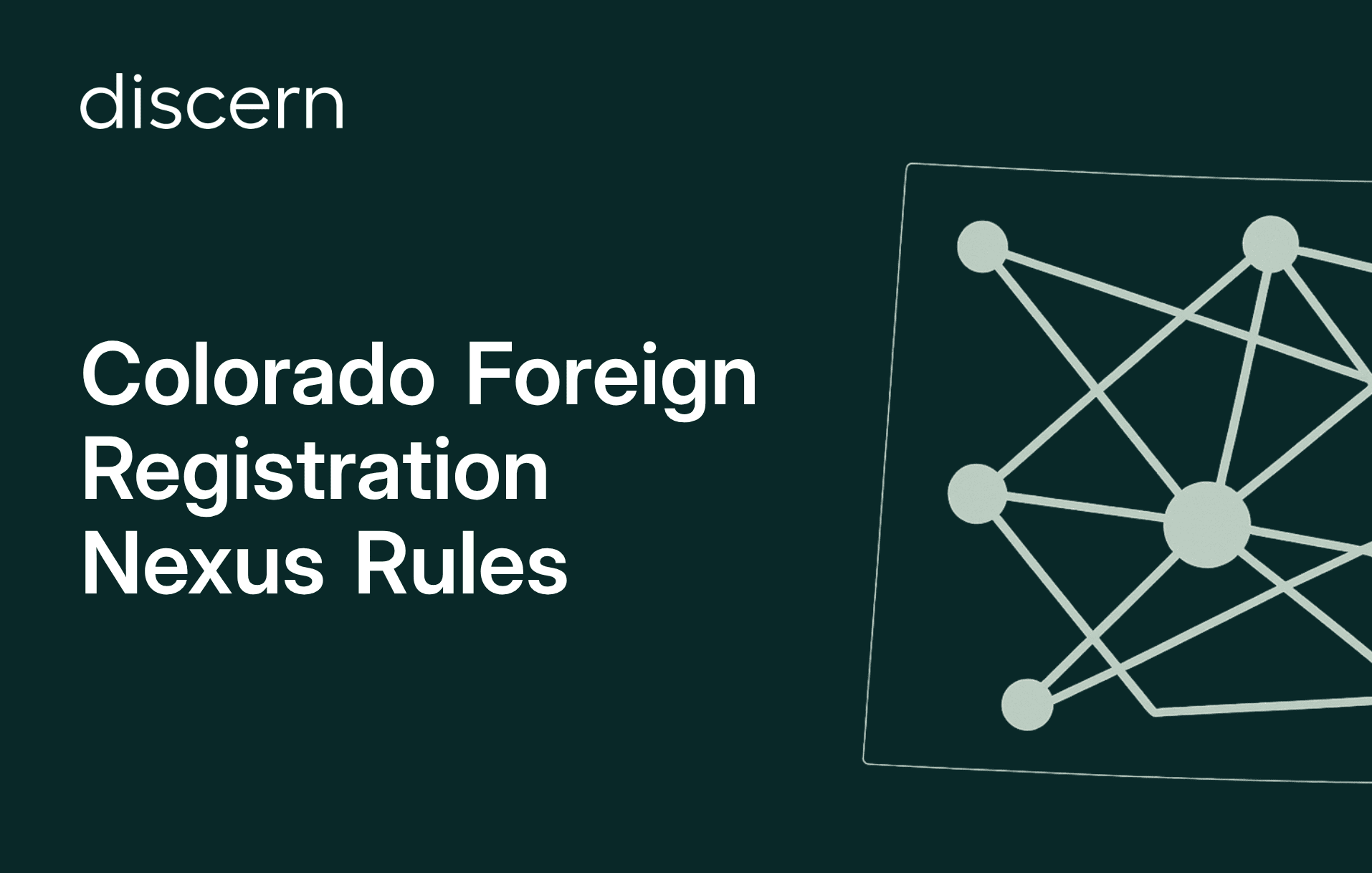 Colorado foreign registration nexus rules title slide