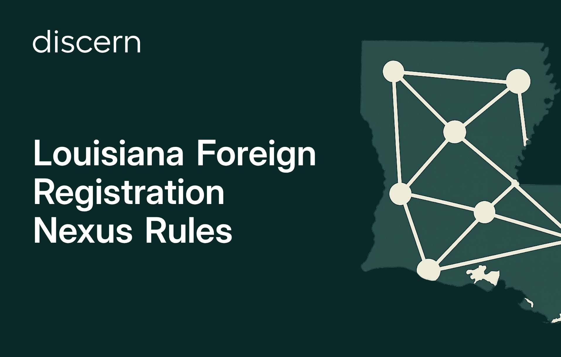 Louisiana state map with interconnected network nodes