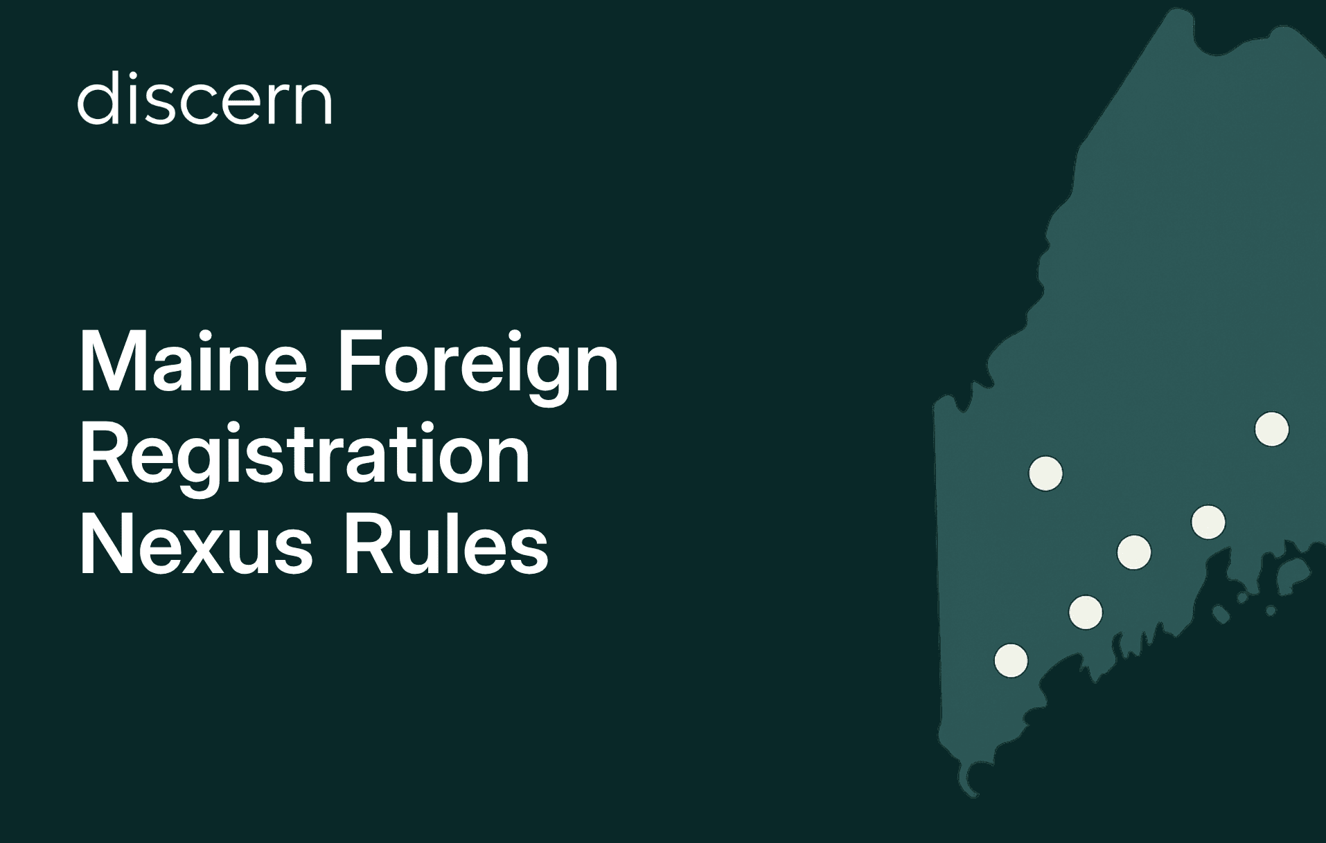 Maine state map silhouette with location marker dots