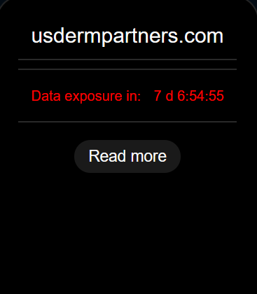 Screenshot of US Dermatology Partners ransomware demand on the Dark Web
