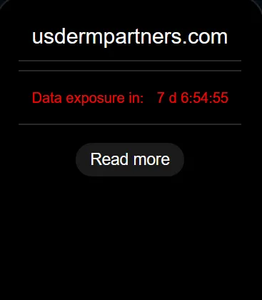 Screenshot of US Dermatology Partners ransomware demand on the Dark Web
