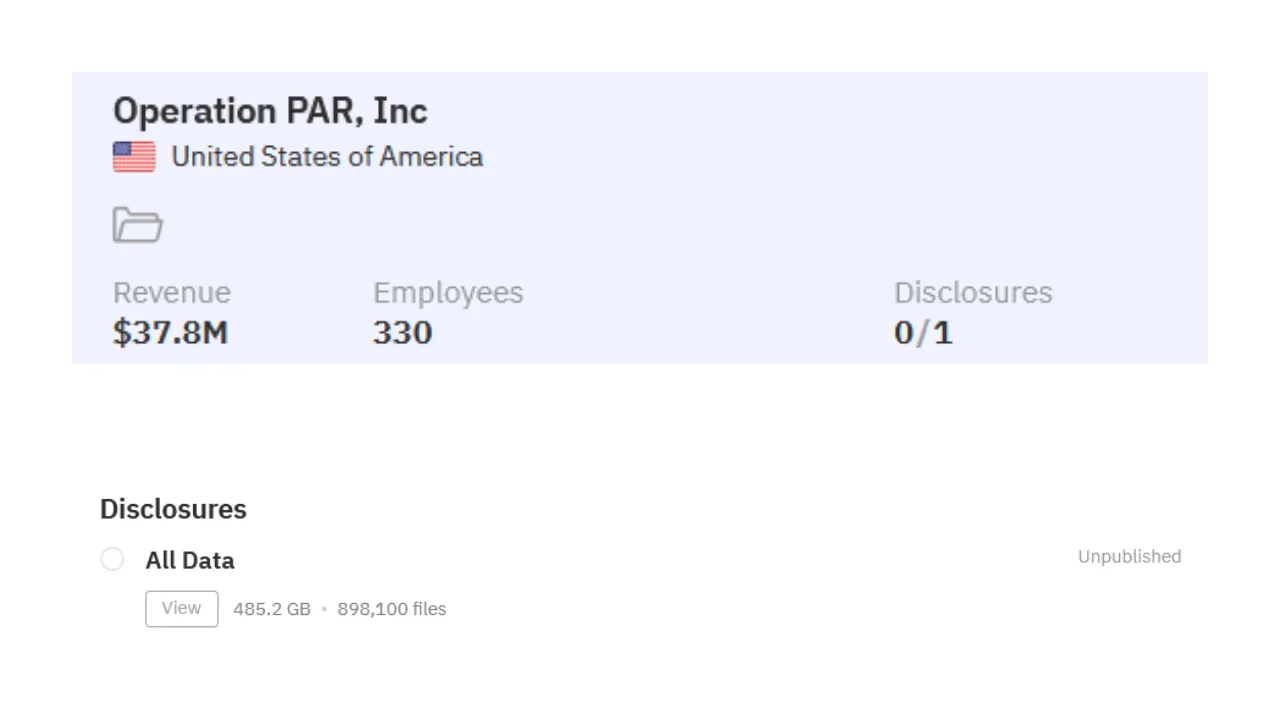 Screenshot of Operation Par on the Dark Web