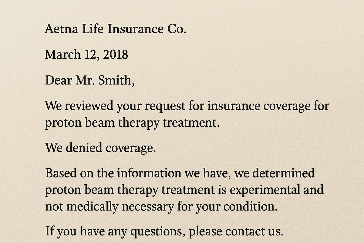 Aetna Life Insurance $3.42M Proton Beam Therapy Settlement