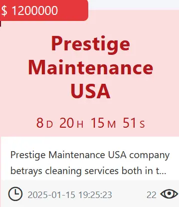 Prestige Maintenance USA's data for sale on the dark web