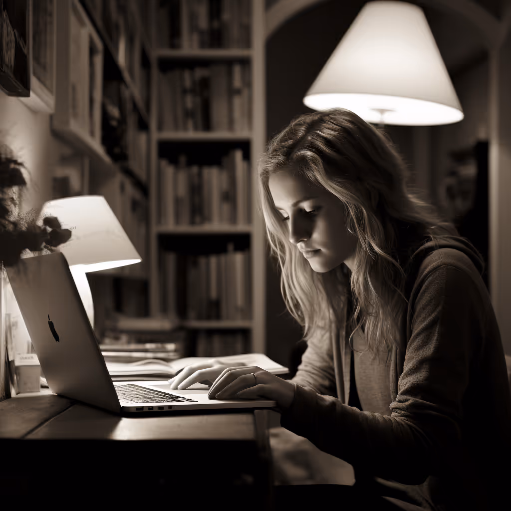 Student learning on a laptop
