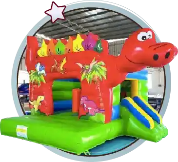 red-dino-bouncy-castle
