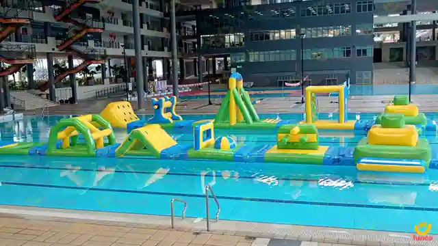 ultimate hydro wipeout obstacle on pool
