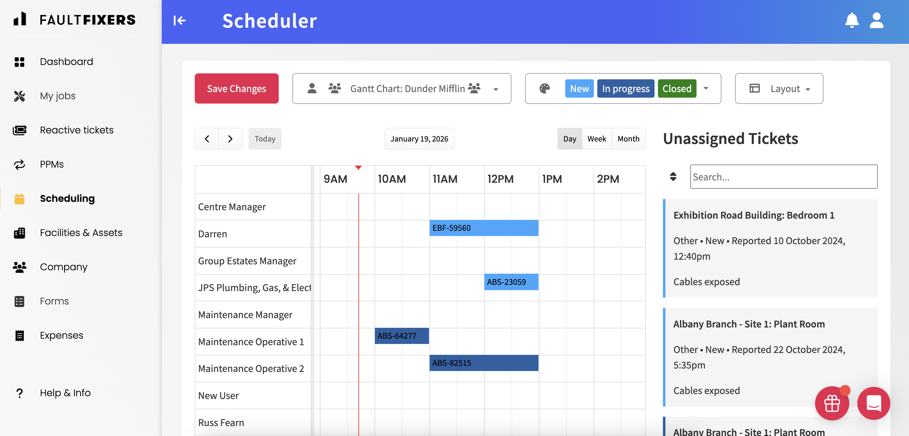 team schedule screenshot