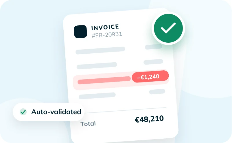 Carrier invoice auto-validated with an overcharge flagged