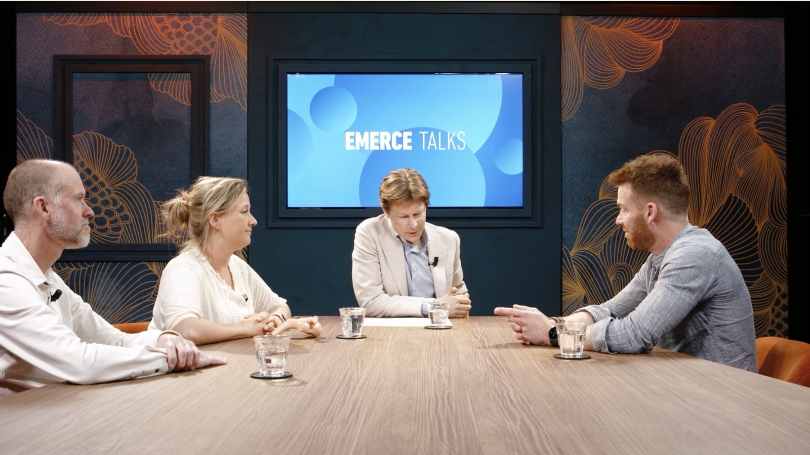 Emerce tv opname met Michiel, Pepijn en Carolien
