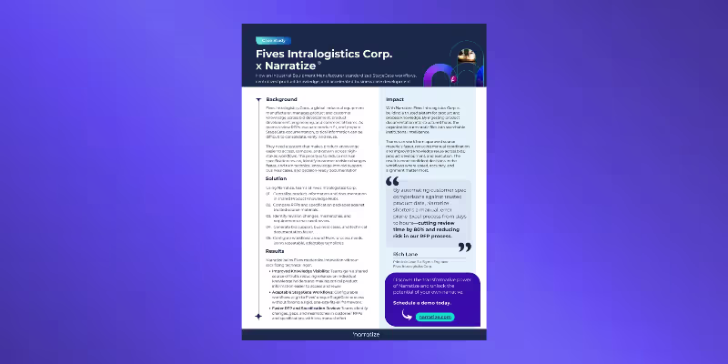 Fives Intralogistics Corp. x Narratize | customer case study