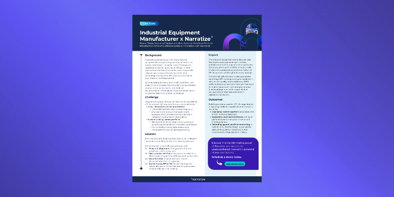 Industrial Equipment Manufacturer x Narratize | customer case study