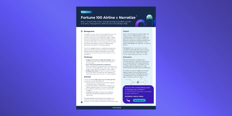 Fortune 100 Airline x Narratize | customer case study