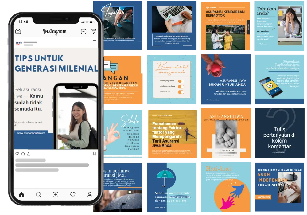 Contoh Produk Template Konten Asuransi SociaCal Tips Asuransi