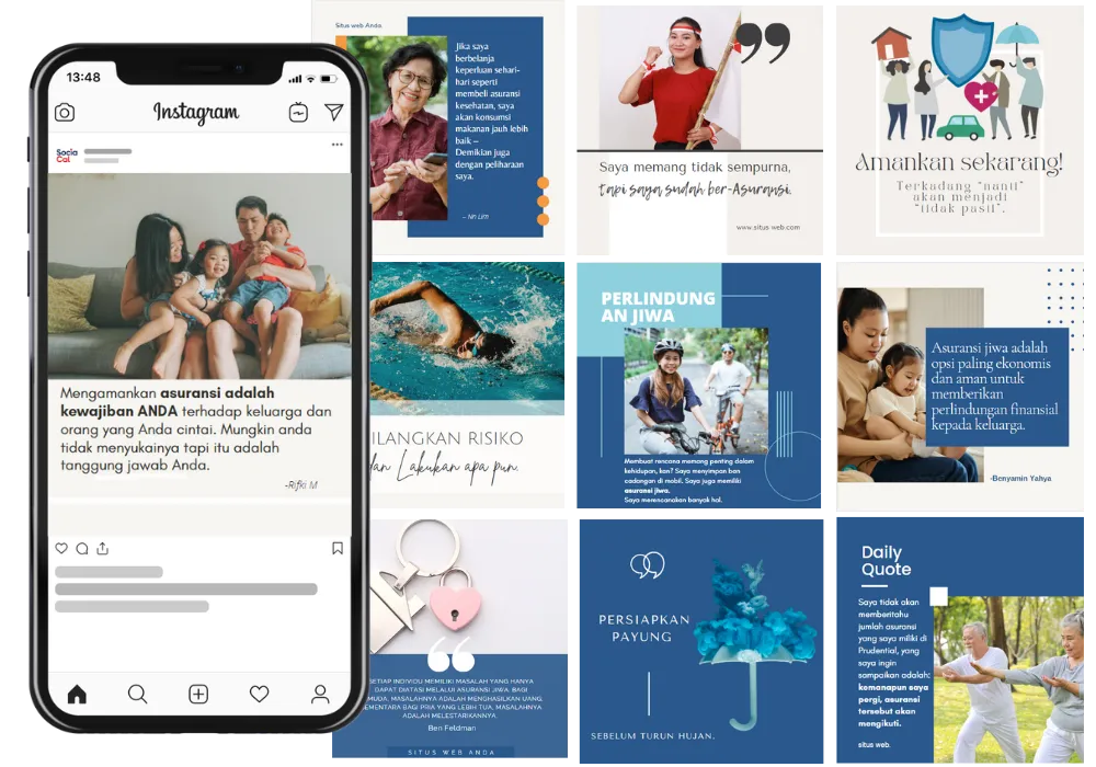 Contoh Produk Template Konten Asuransi SociaCal Quotes Asuransi