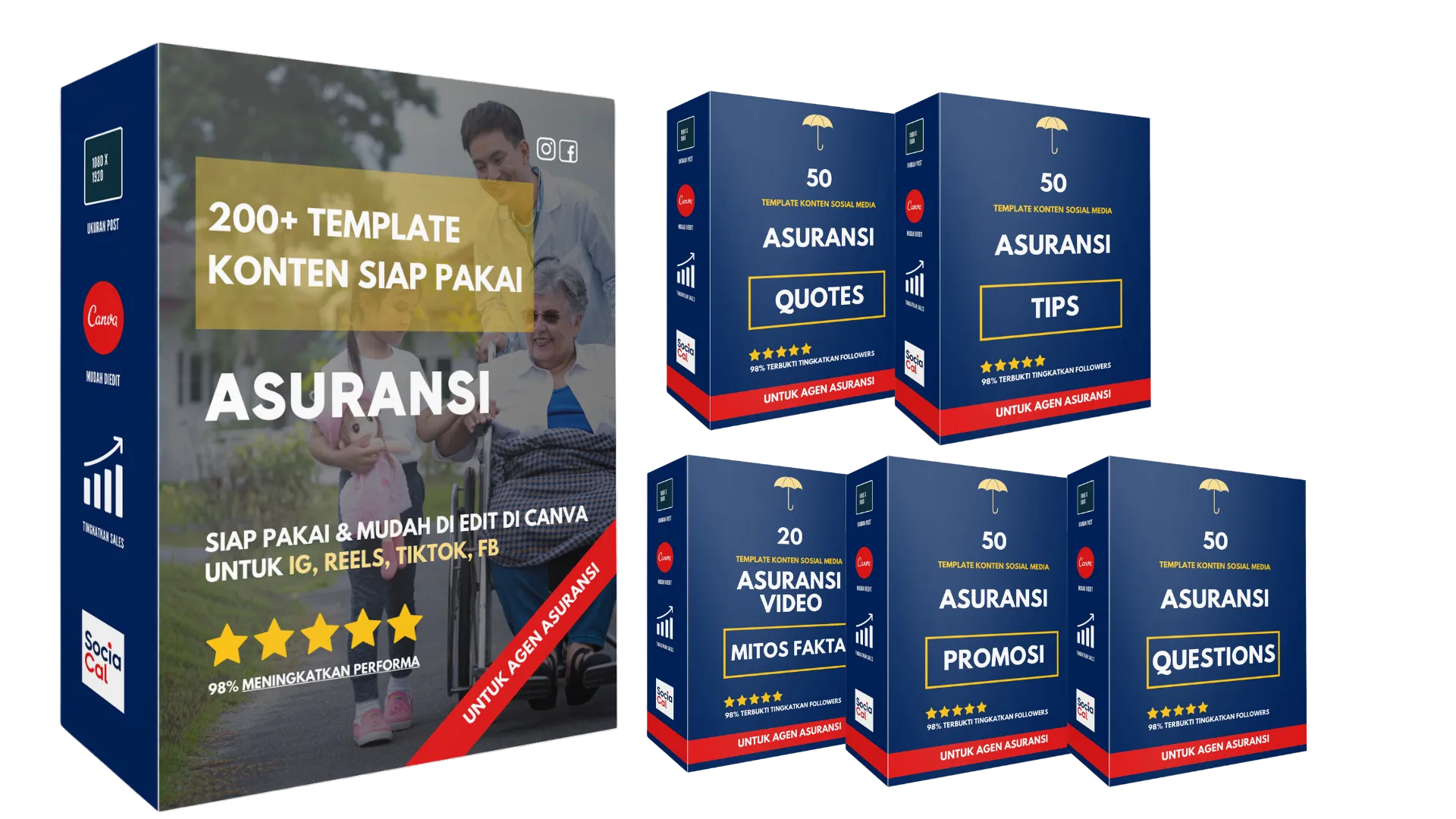 Bundle Produk Template Konten Asuransi SociaCal