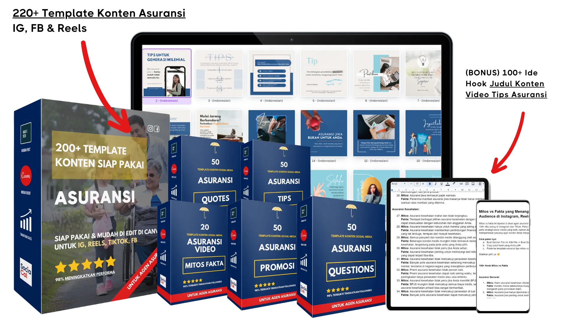 Produk Template Konten Asuransi SociaCal