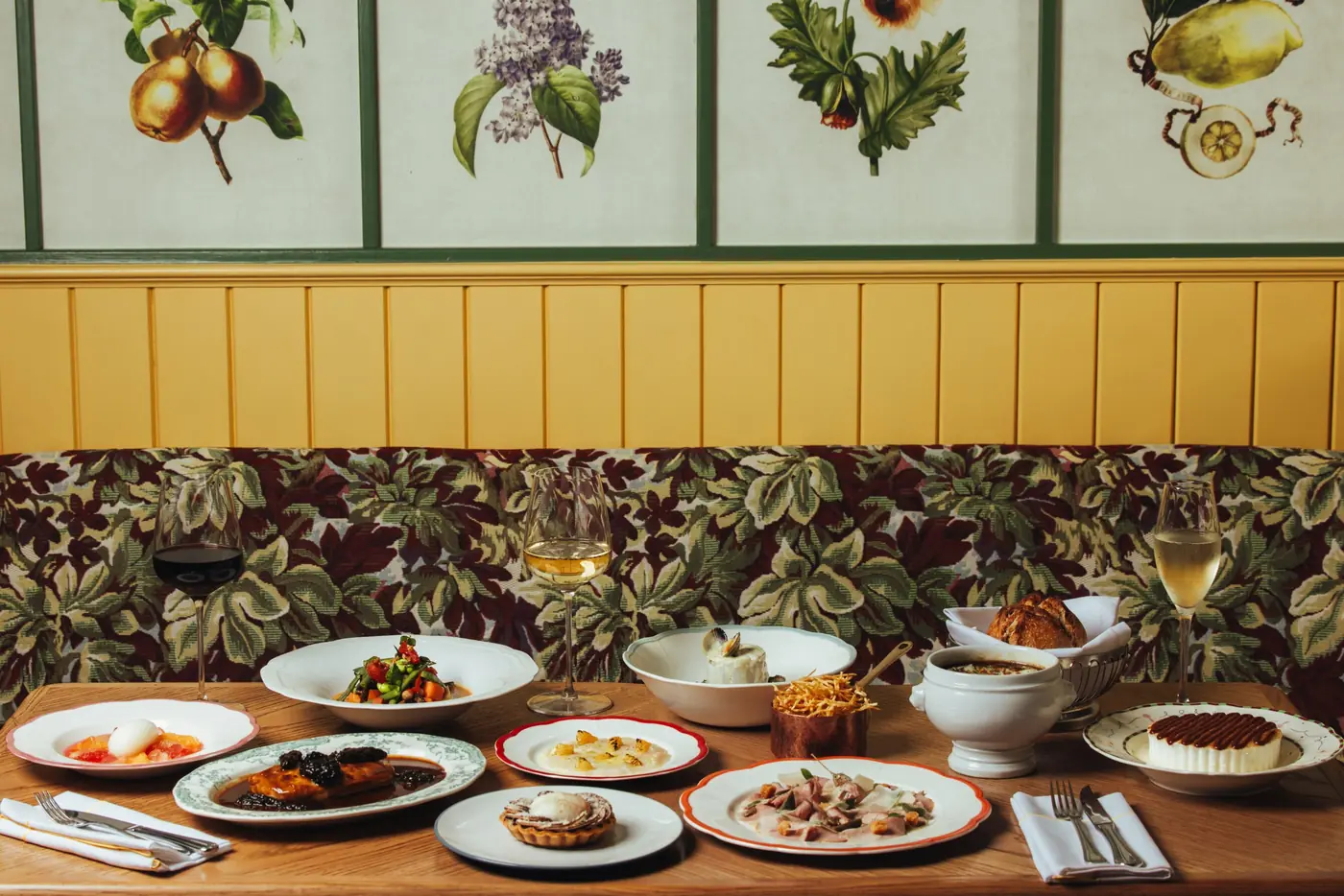 Winter menu dishes at the La Fantaisie restaurant in Paris