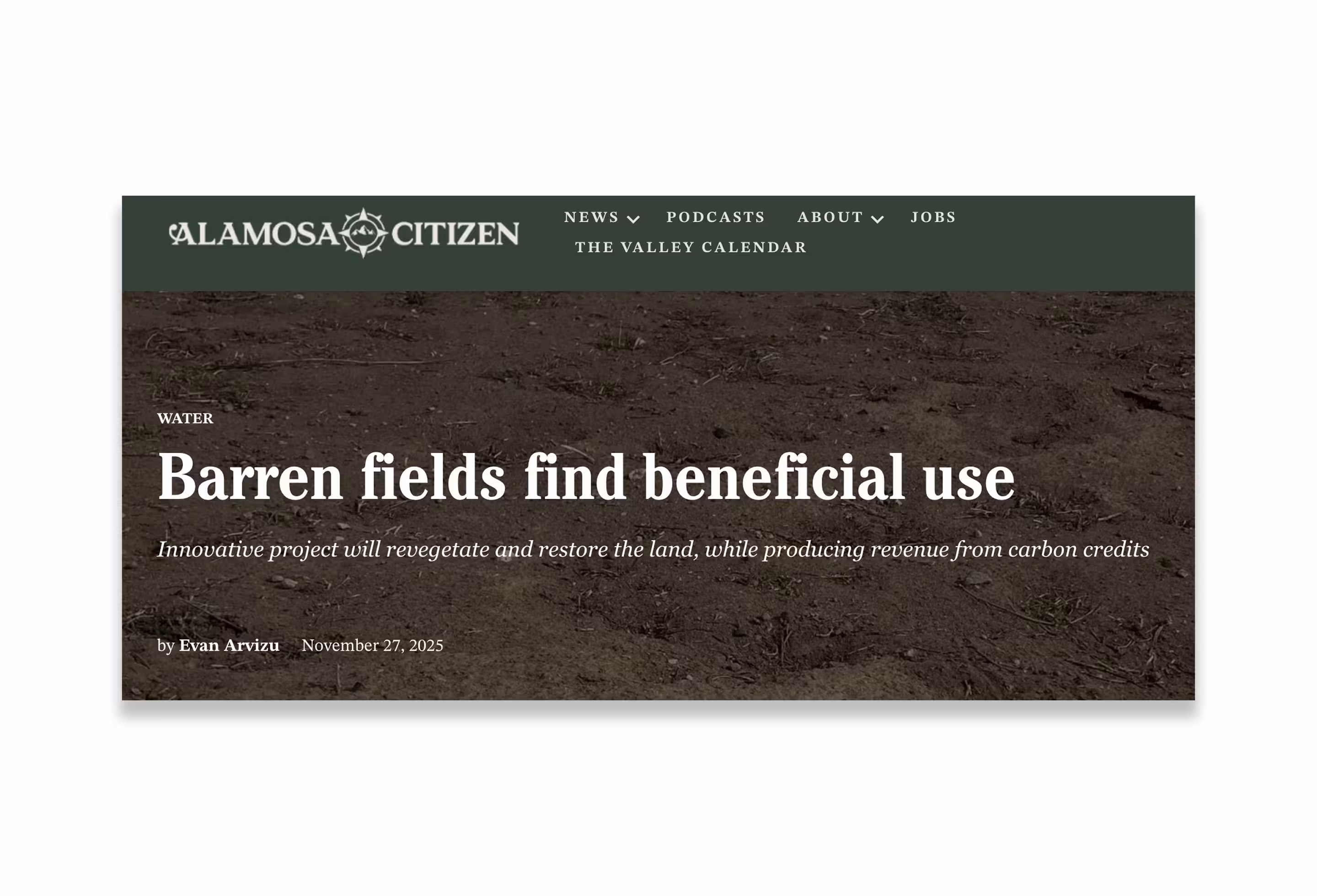 Barren fields find beneficial use