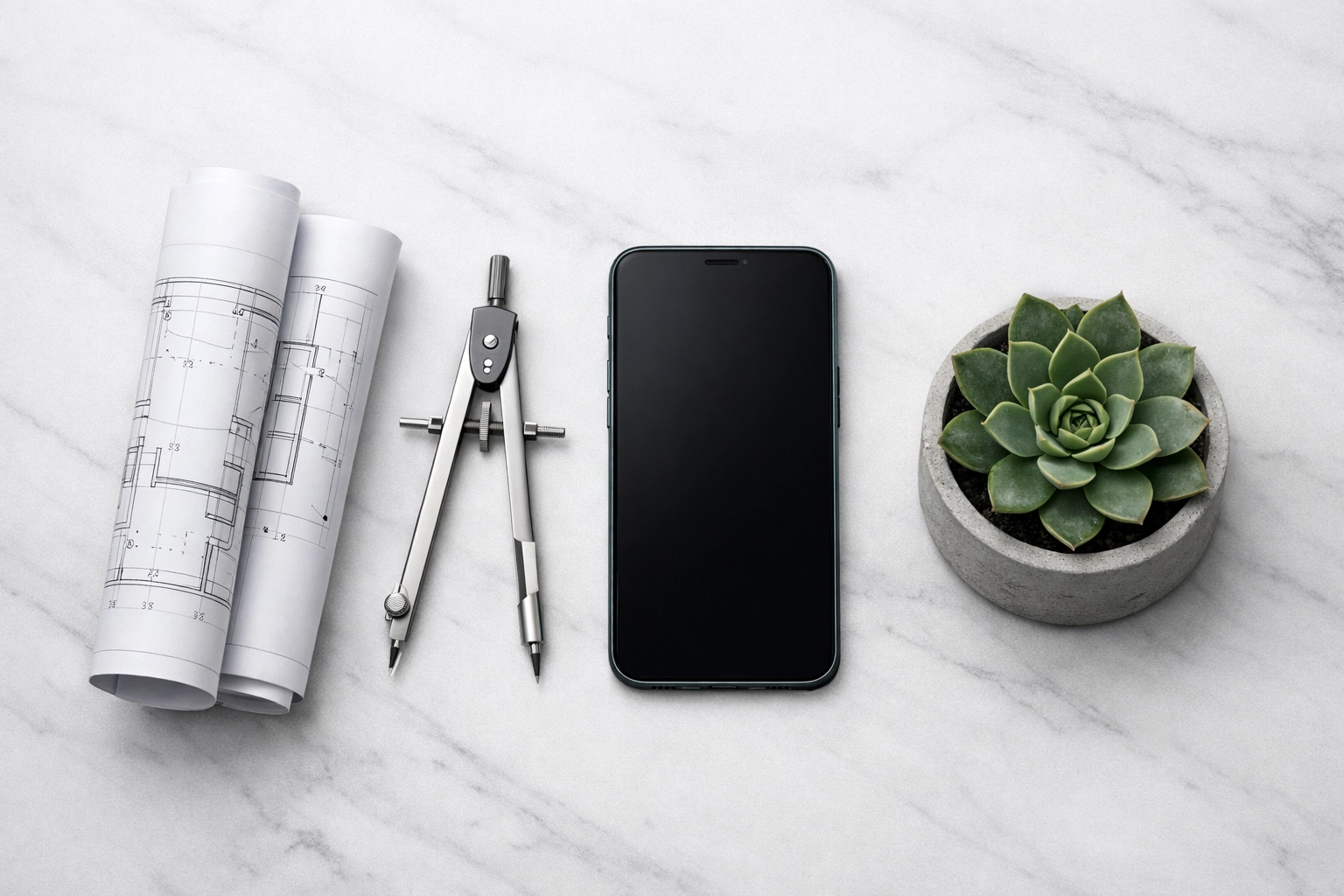 Architectural blueprints and tools on a modern desk, highlighting simple technical specifications for wholesale lending.